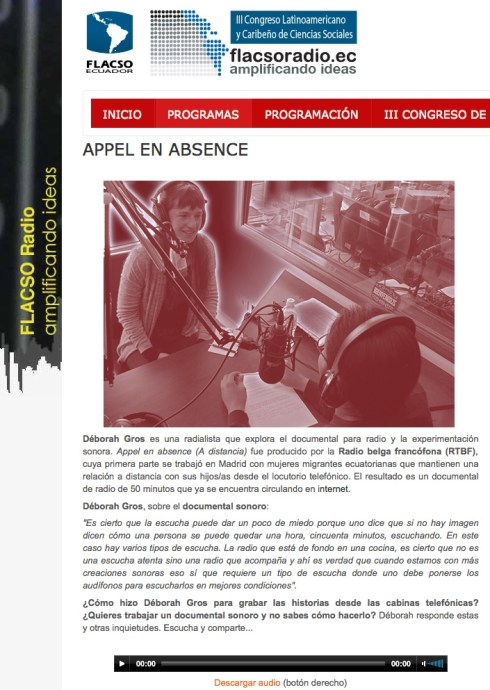 entrevista flacso radio 2